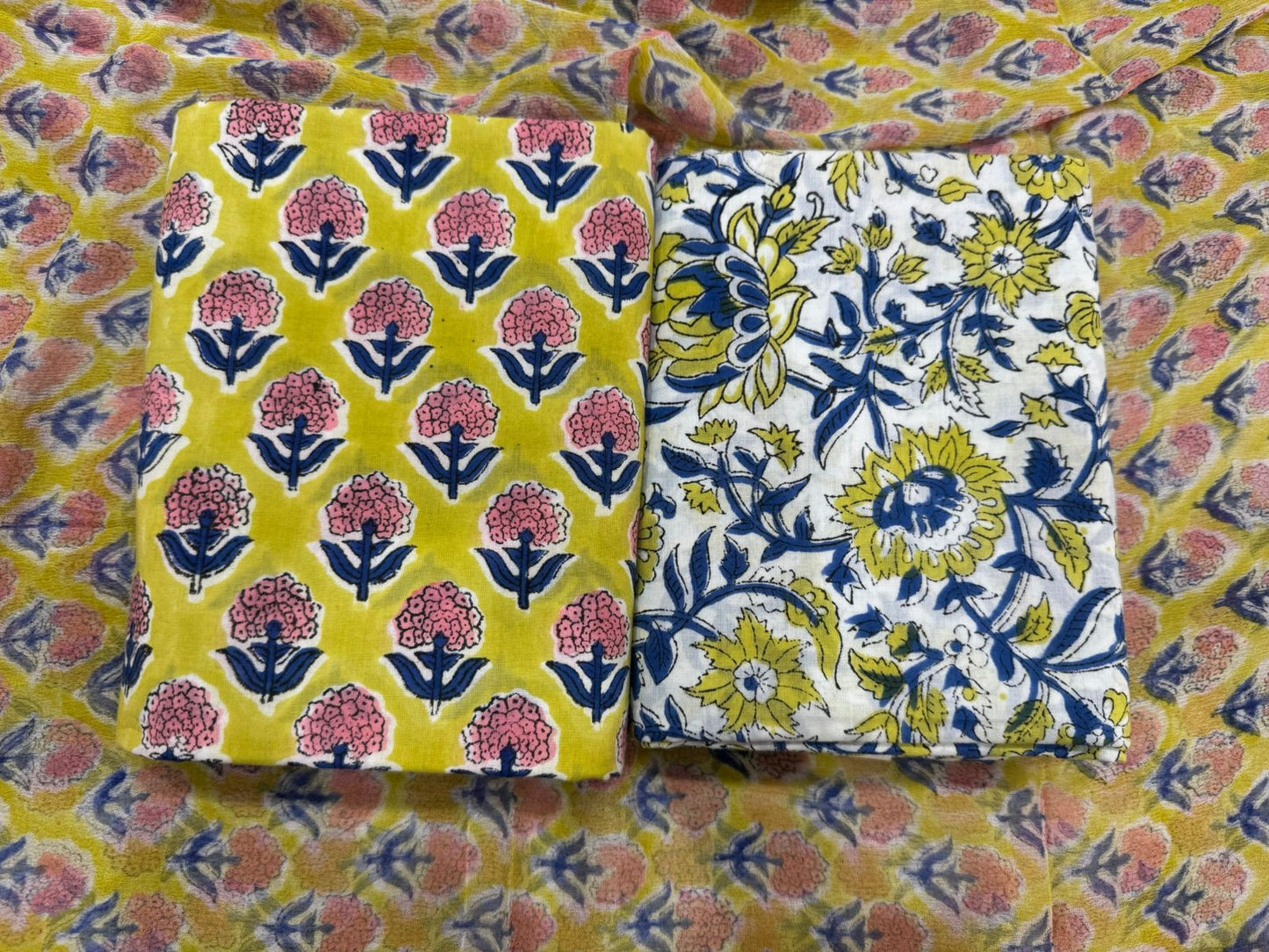 Cotton Suit with Chiffon Duppata