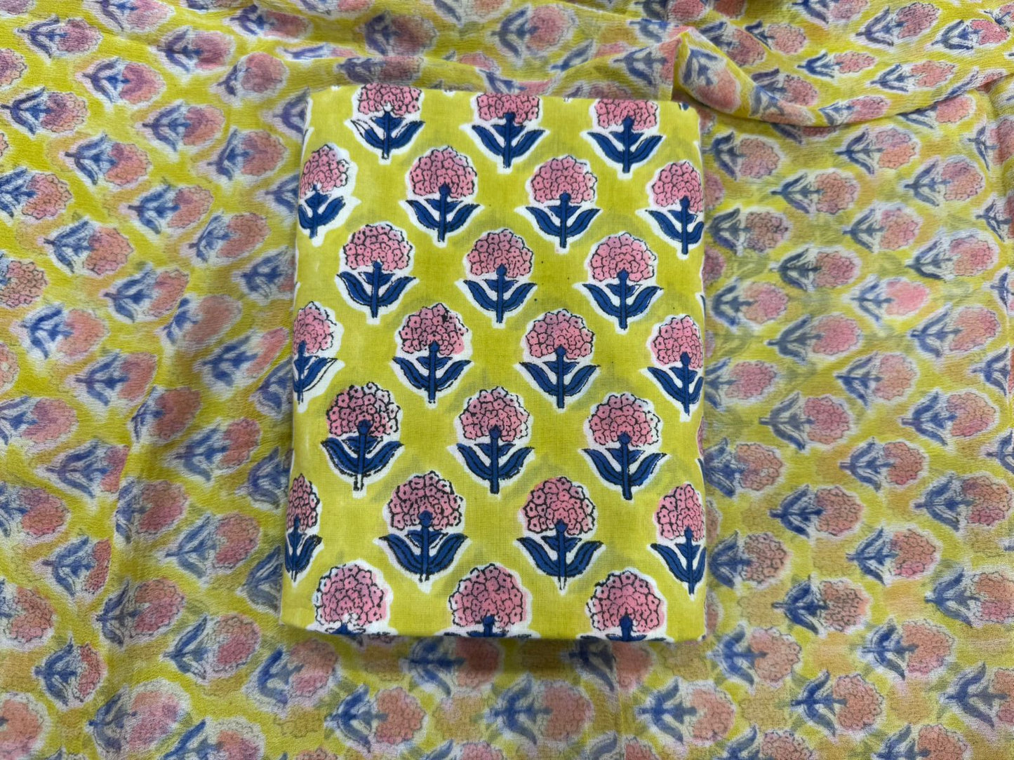 Cotton Suit with Chiffon Duppata