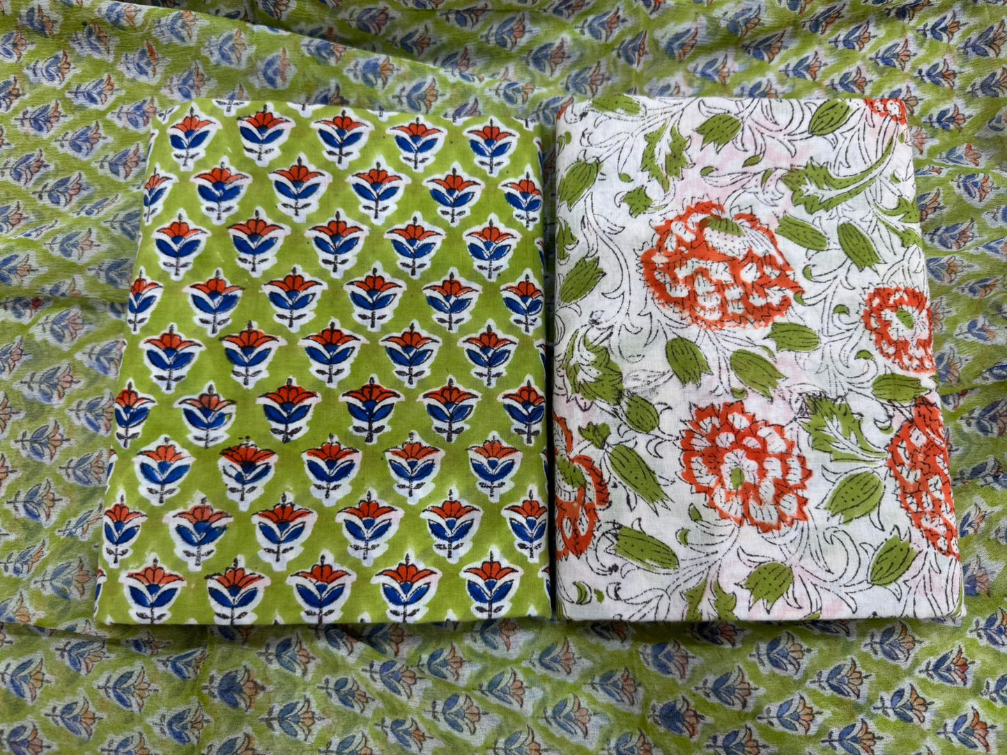 Cotton Suit with Chiffon Duppata
