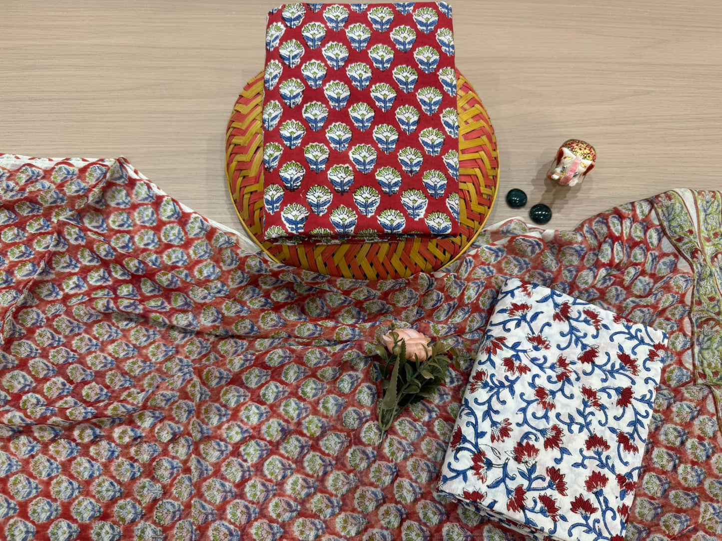 Cotton Suit with Chiffon Duppata