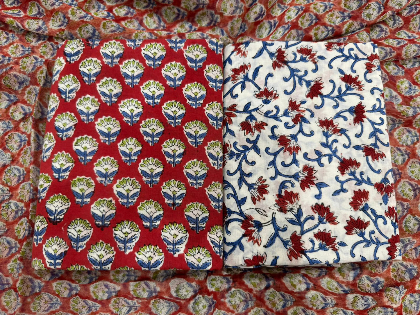 Cotton Suit with Chiffon Duppata