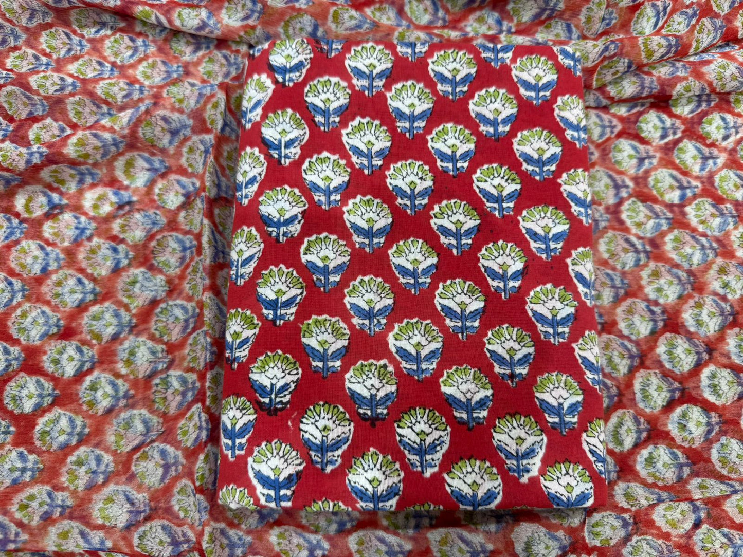 Cotton Suit with Chiffon Duppata