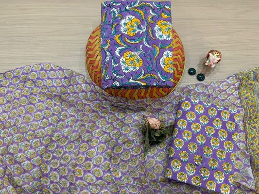 Cotton Suit with Chiffon Duppata