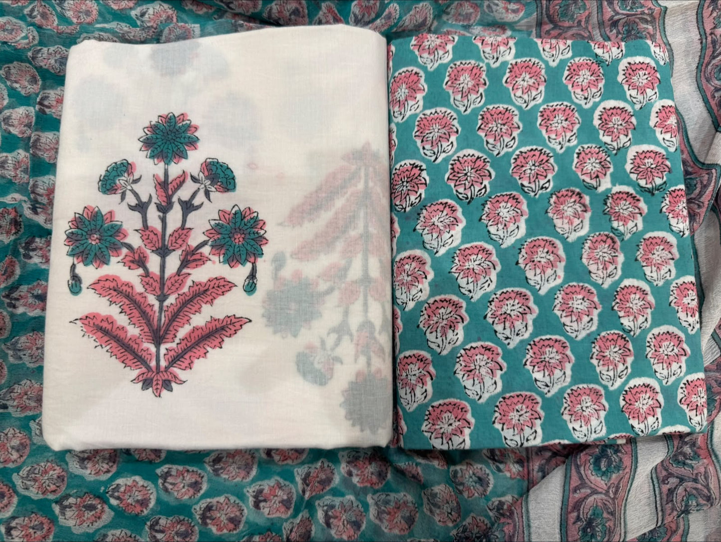 Cotton Suit with Chiffon Duppata