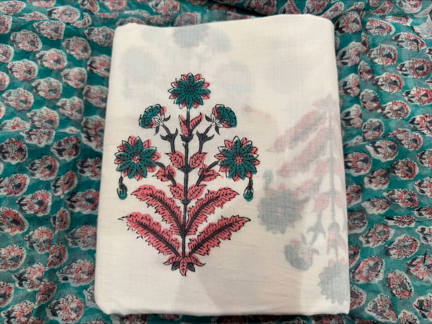 Cotton Suit with Chiffon Duppata