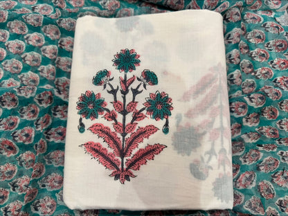 Cotton Suit with Chiffon Duppata