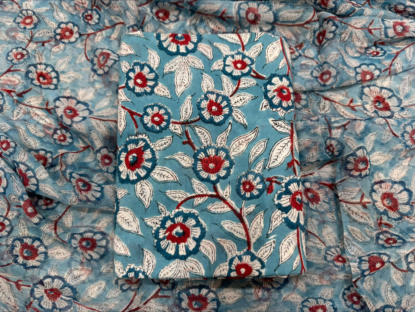 Cotton Suit with Chiffon Duppata