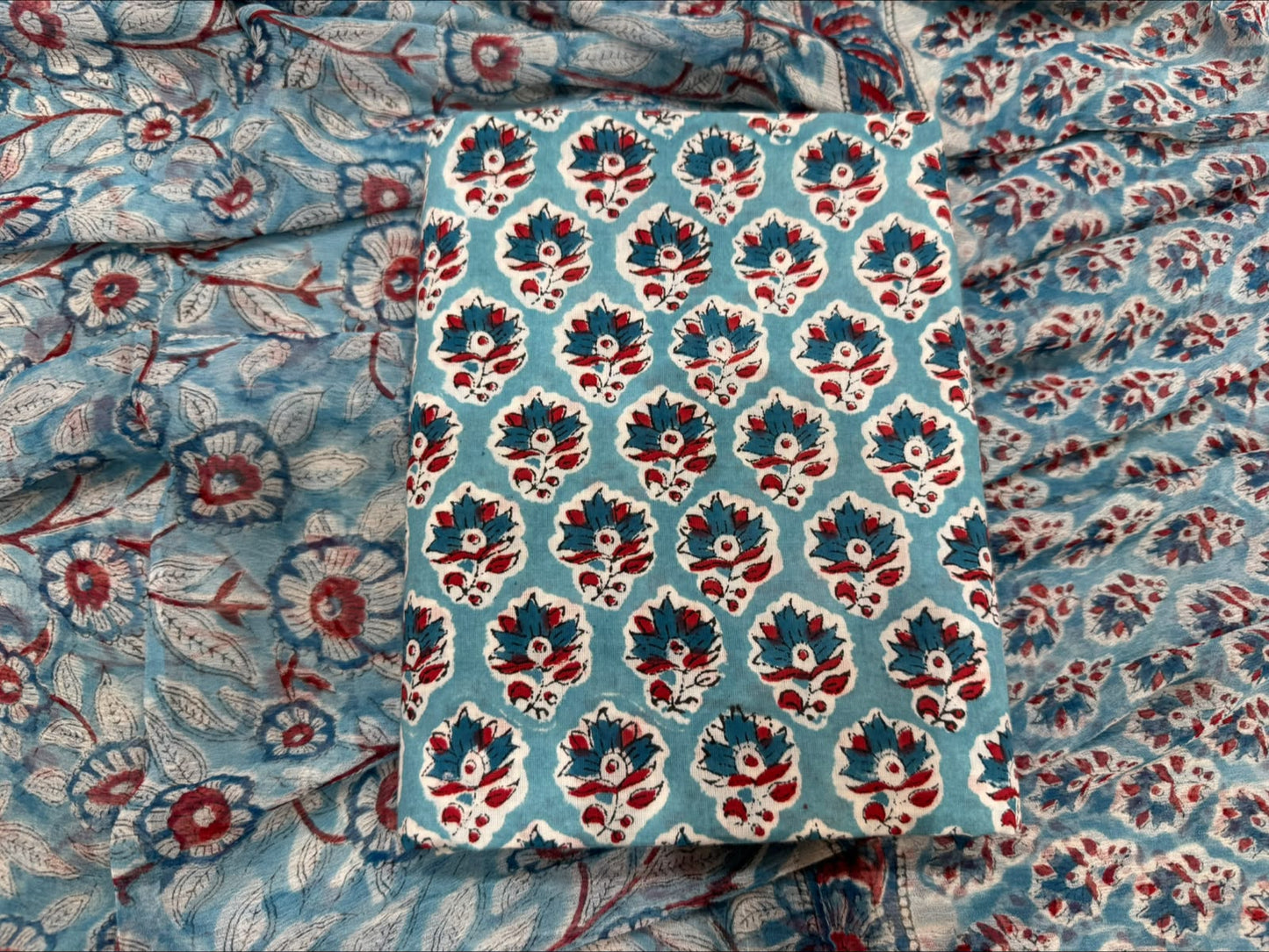 Cotton Suit with Chiffon Duppata