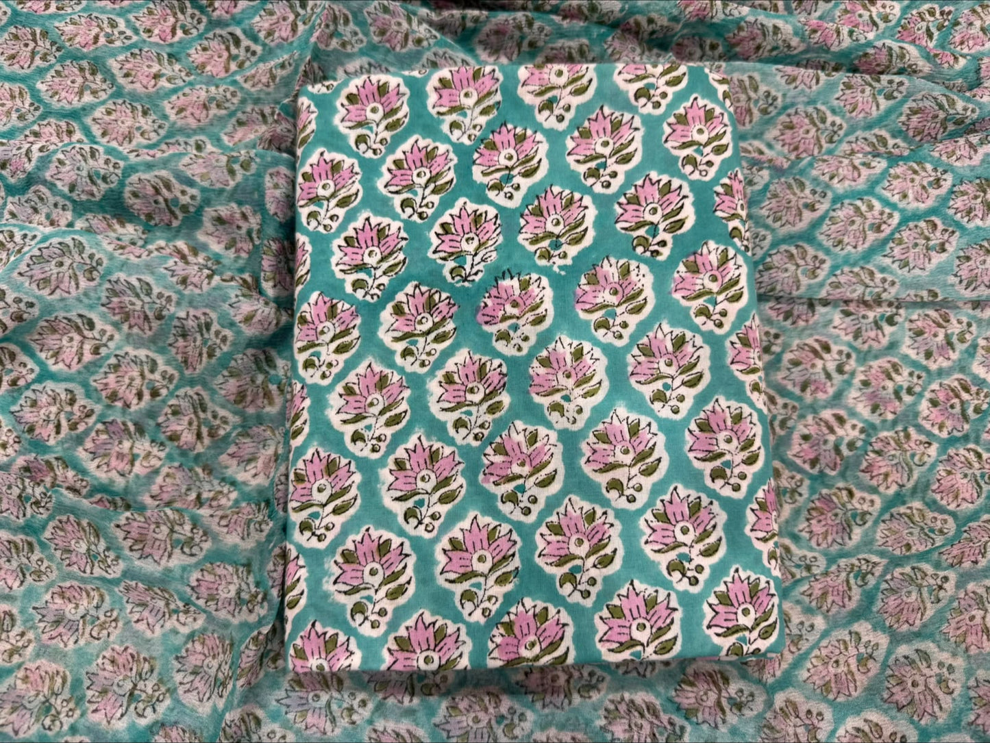 Cotton Suit with Chiffon Duppata