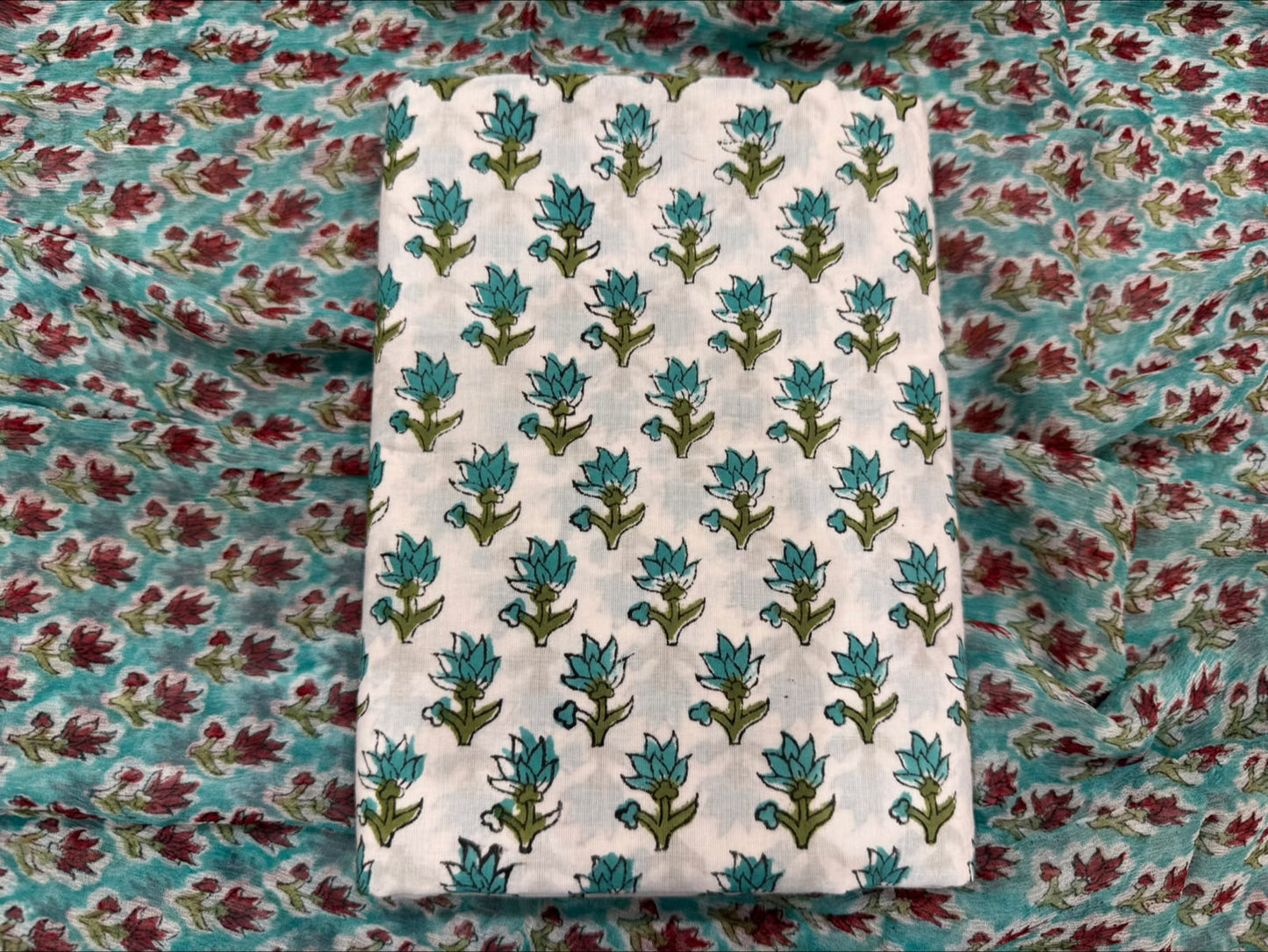 Cotton Suit with Chiffon Duppata