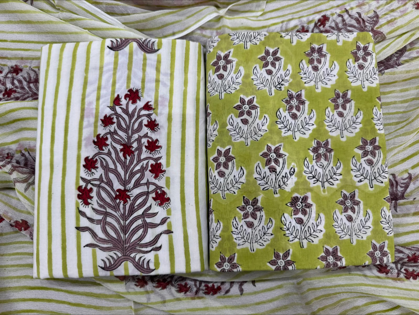 Cotton Suit with Chiffon Duppata