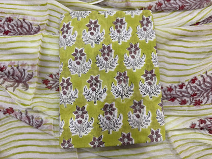 Cotton Suit with Chiffon Duppata