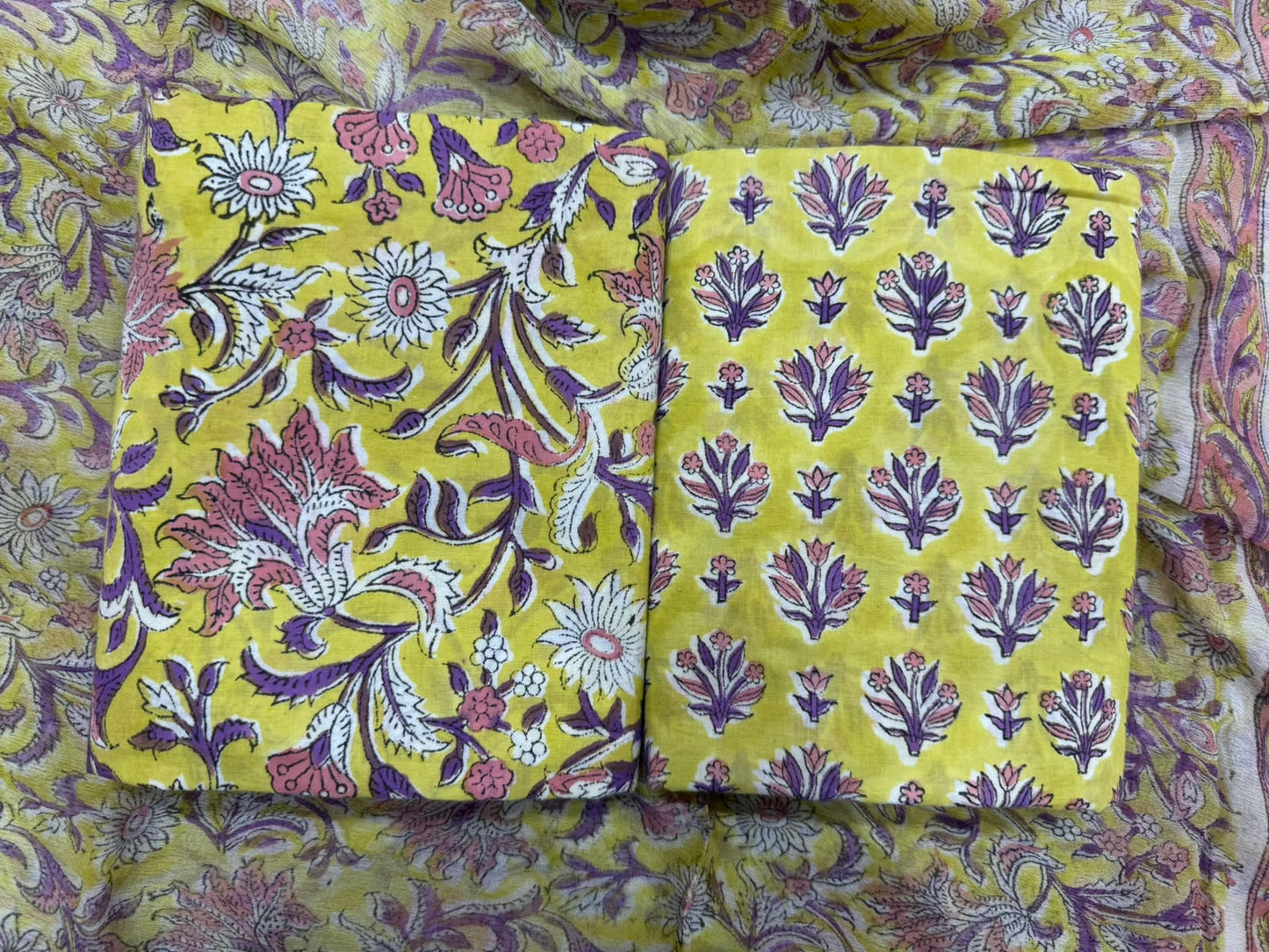 Cotton Suit with Chiffon Duppata