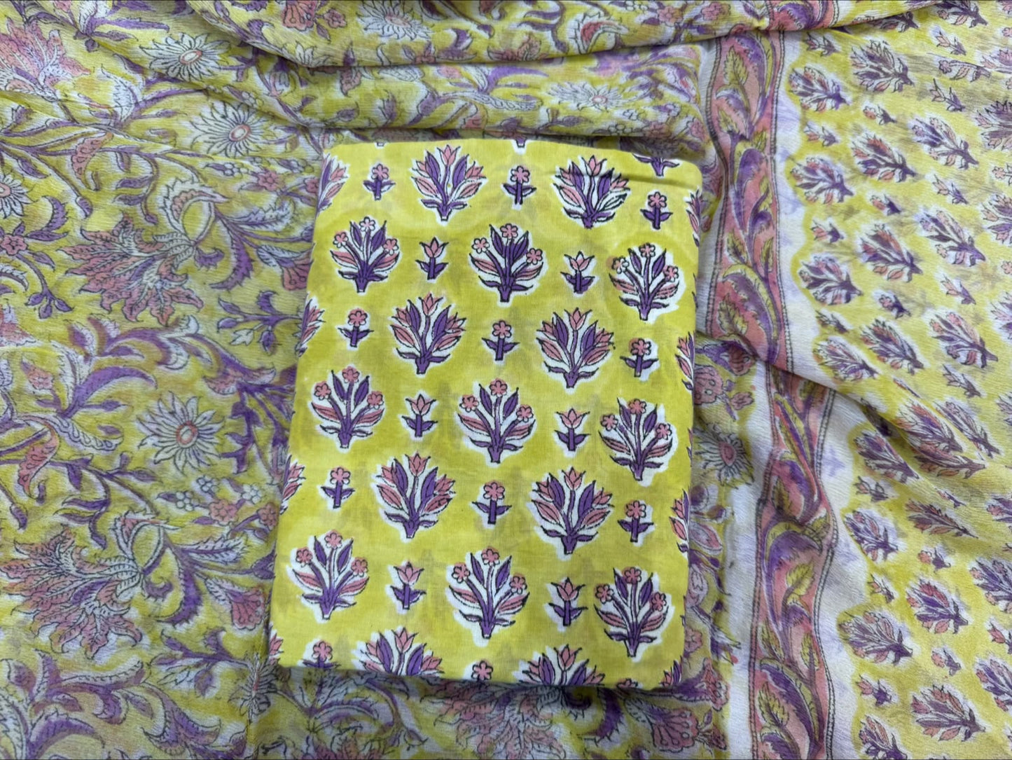 Cotton Suit with Chiffon Duppata