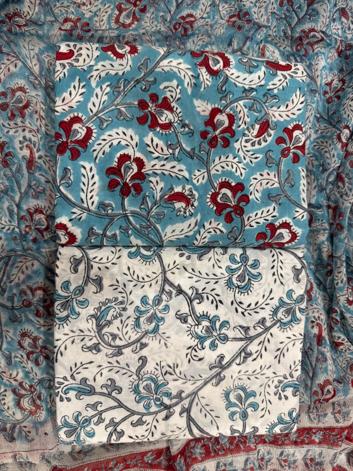 Cotton Suit with Chiffon Duppata