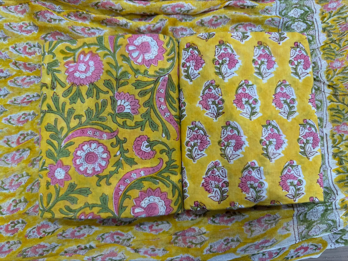 Cotton Suit with Chiffon Dupatta