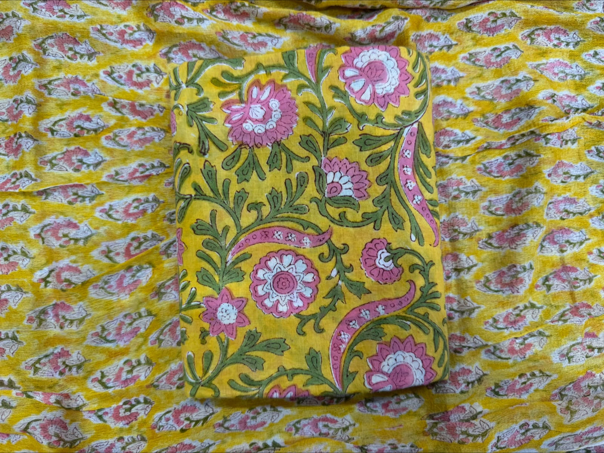 Cotton Suit with Chiffon Dupatta