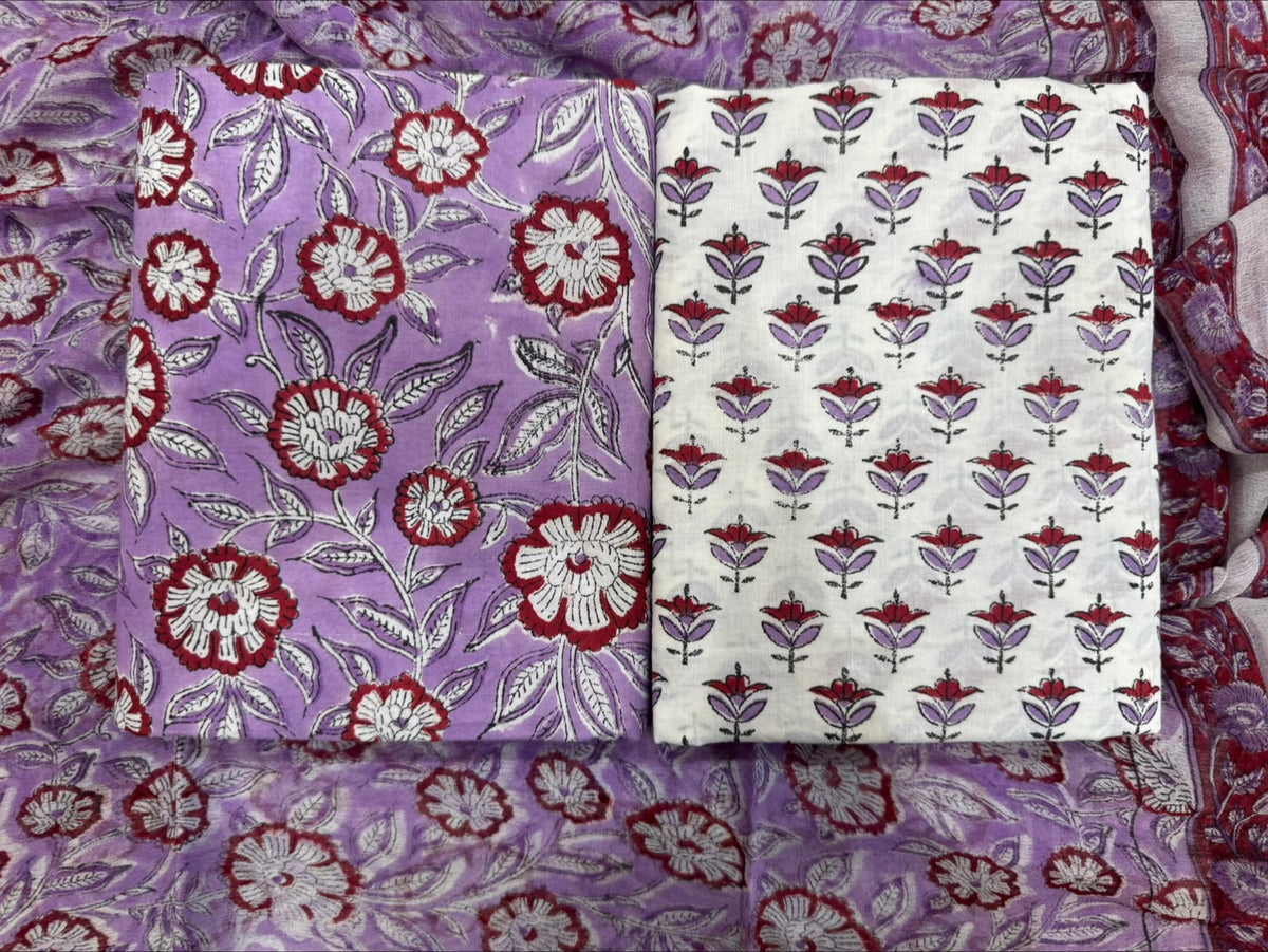 Cotton Suit with Chiffon Dupatta