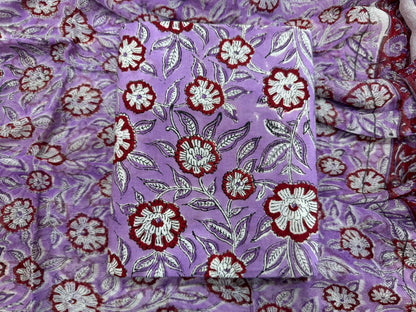 Cotton Suit with Chiffon Dupatta
