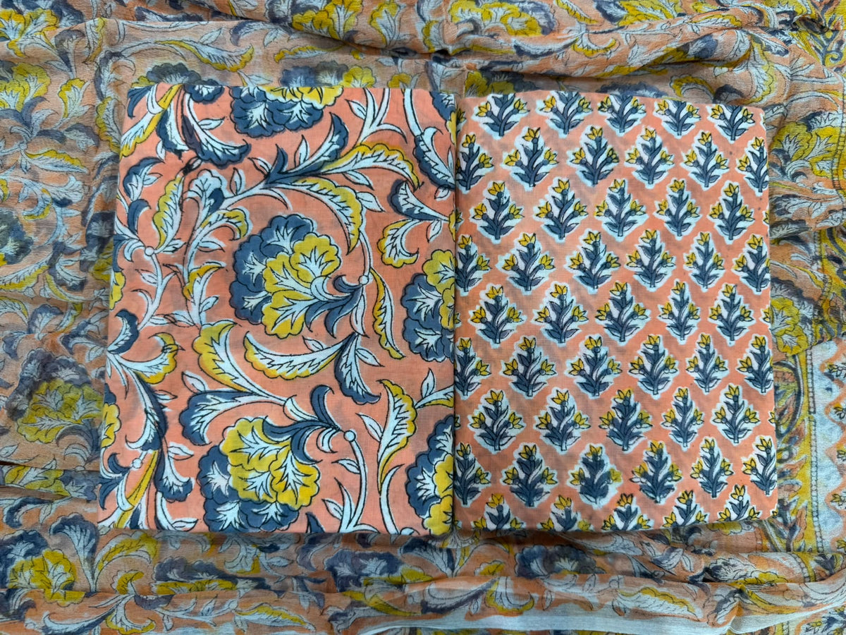 Cotton Suit with Chiffon Dupatta