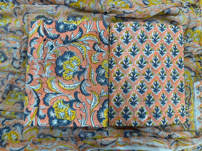 Cotton Suit with Chiffon Dupatta