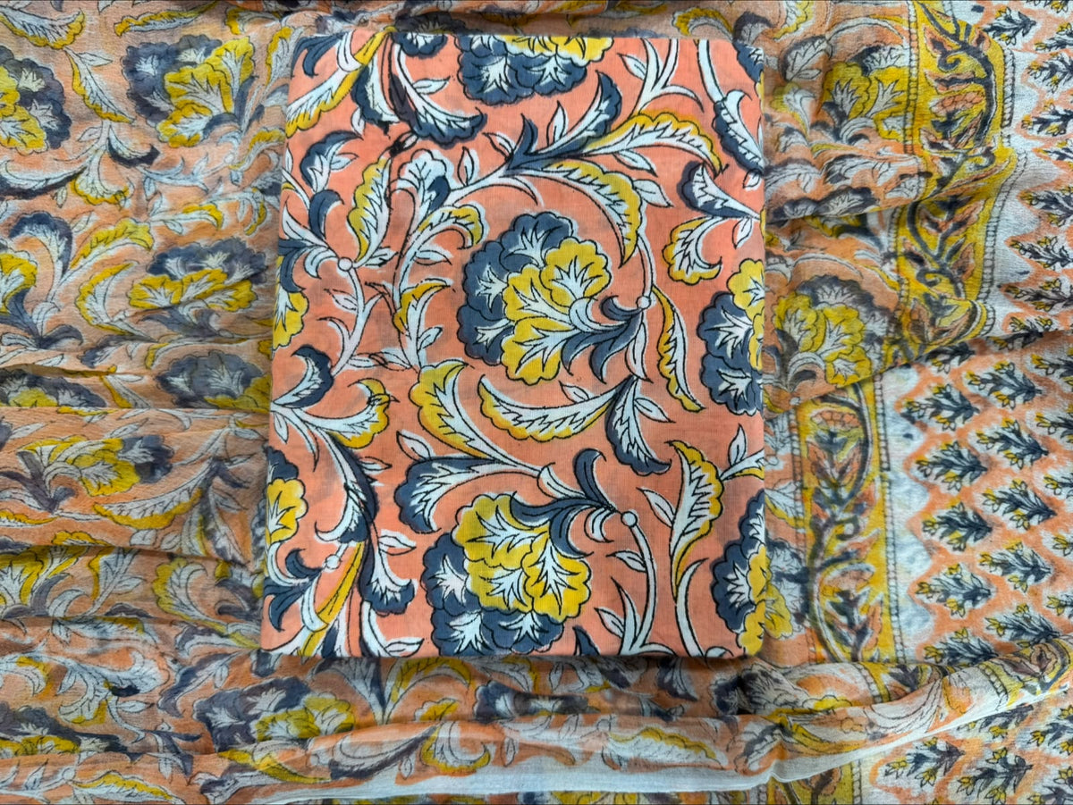 Cotton Suit with Chiffon Dupatta