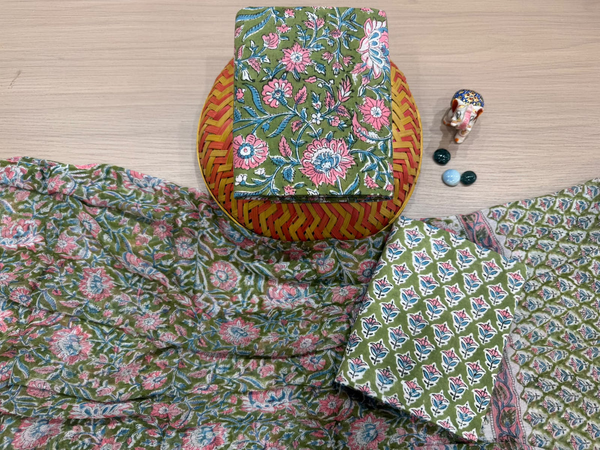 Cotton Suit with Chiffon Dupatta