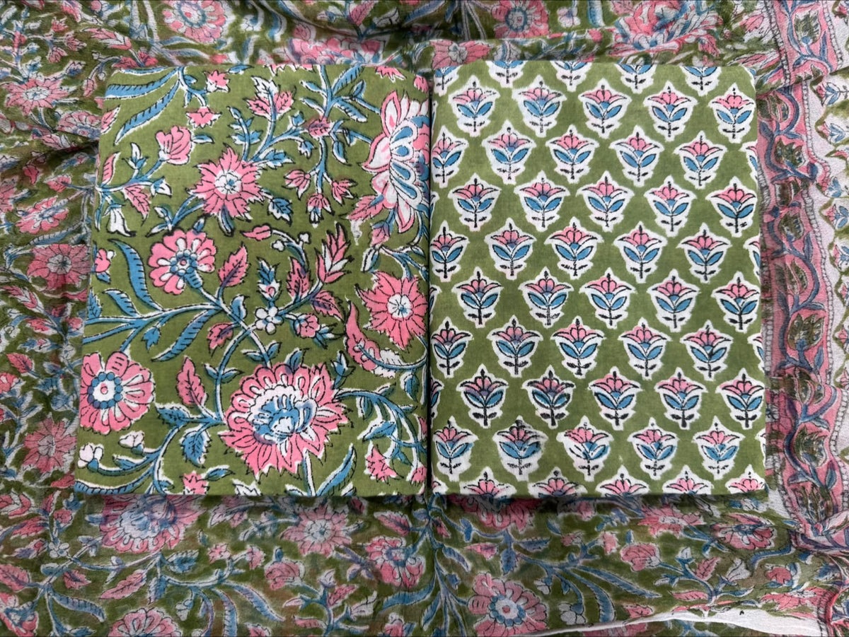 Cotton Suit with Chiffon Dupatta