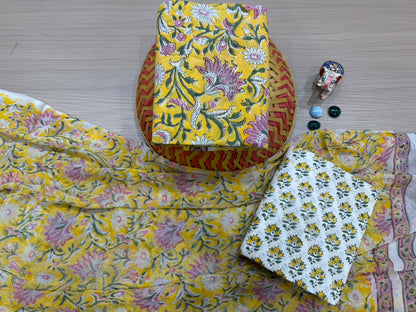Cotton Suit with Chiffon Dupatta