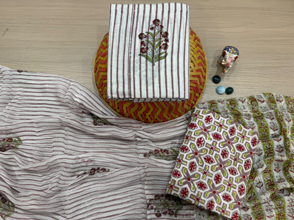 Cotton Suit with Chiffon Dupatta