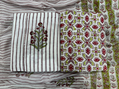 Cotton Suit with Chiffon Dupatta