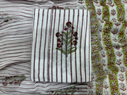 Cotton Suit with Chiffon Dupatta