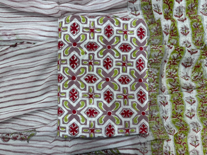 Cotton Suit with Chiffon Dupatta
