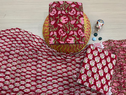 Cotton Suit with Chiffon Dupatta