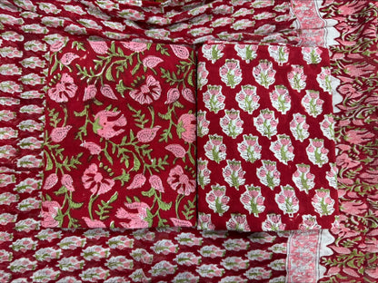 Cotton Suit with Chiffon Dupatta