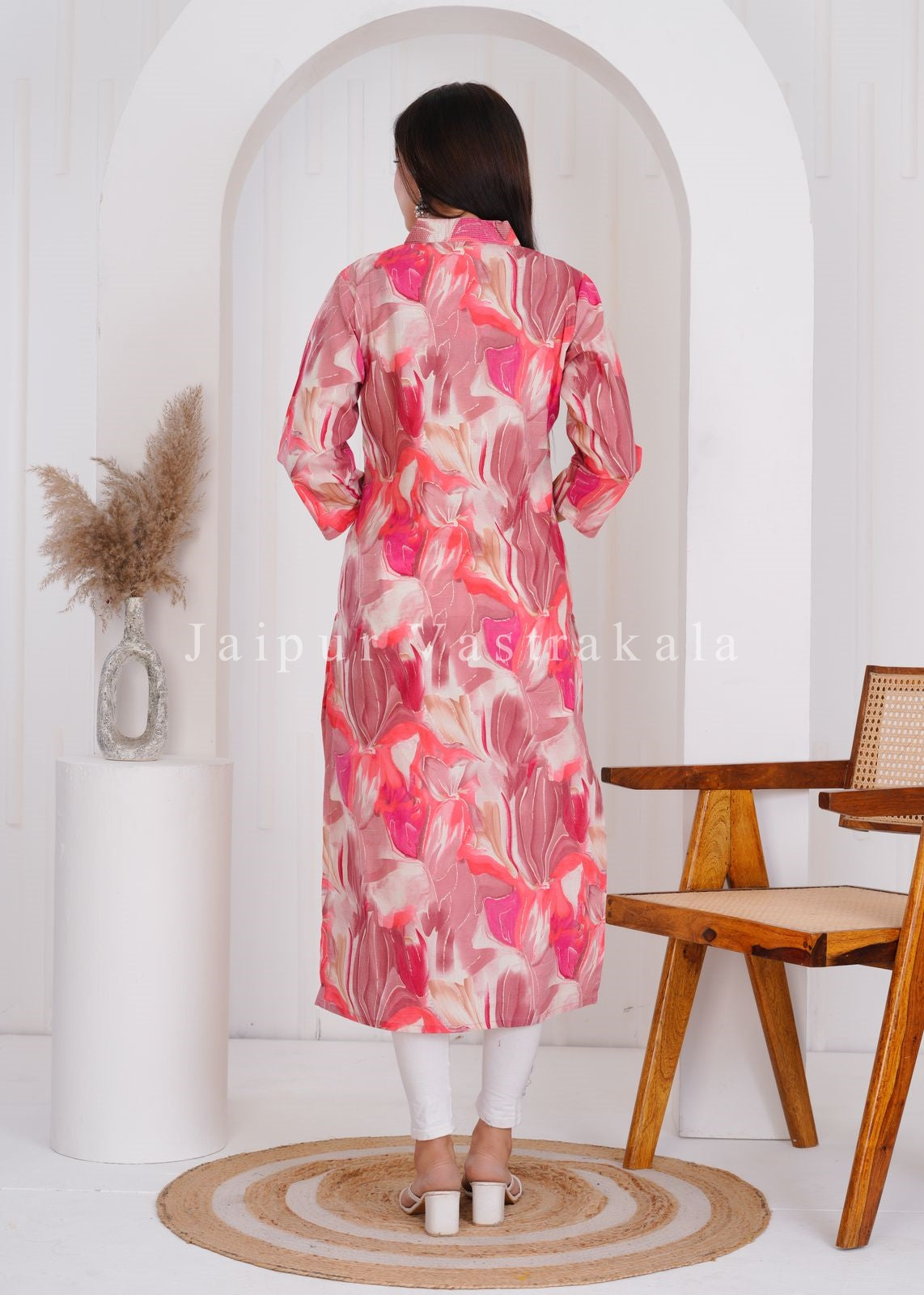 Peach Marble Cotton Kurti