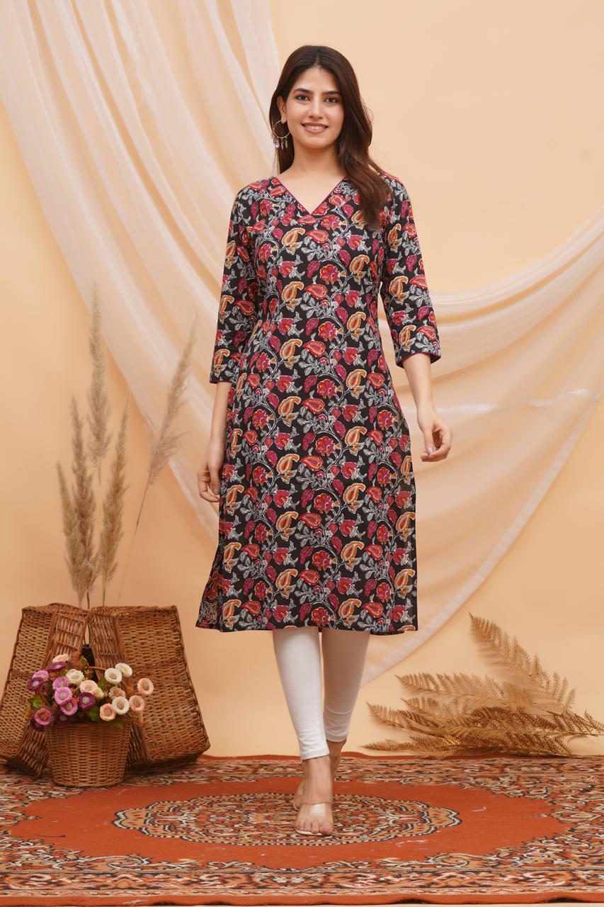 Black Whispers Cotton Kurti