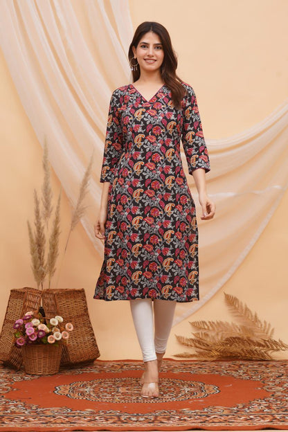 Black Whispers Cotton Kurti
