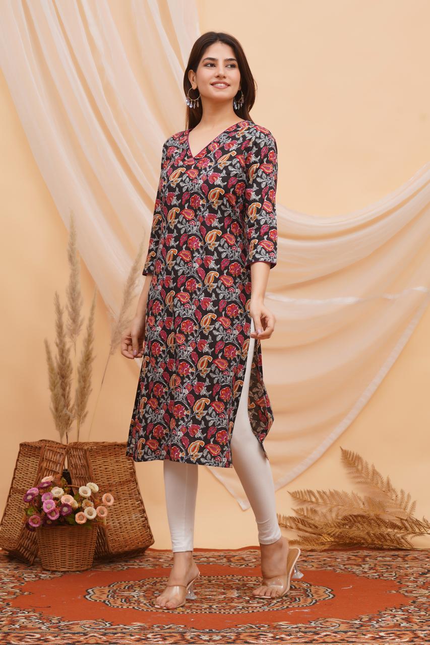Black Whispers Cotton Kurti