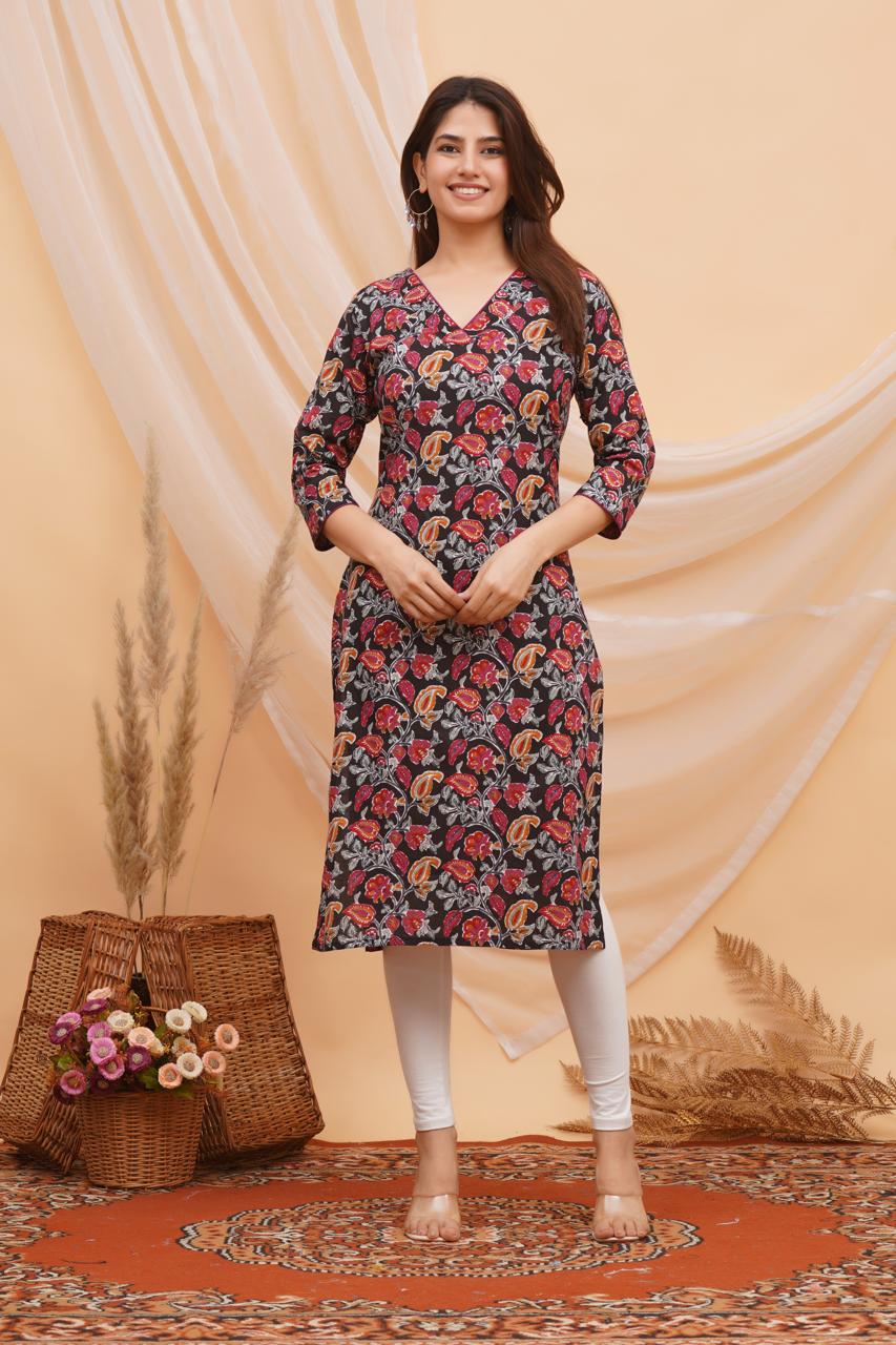 Black Whispers Cotton Kurti