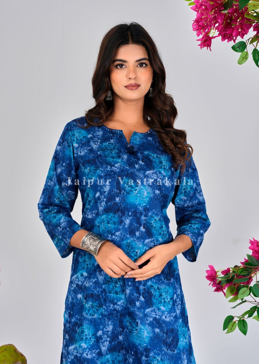 Blue Mirage Cotton Kurti