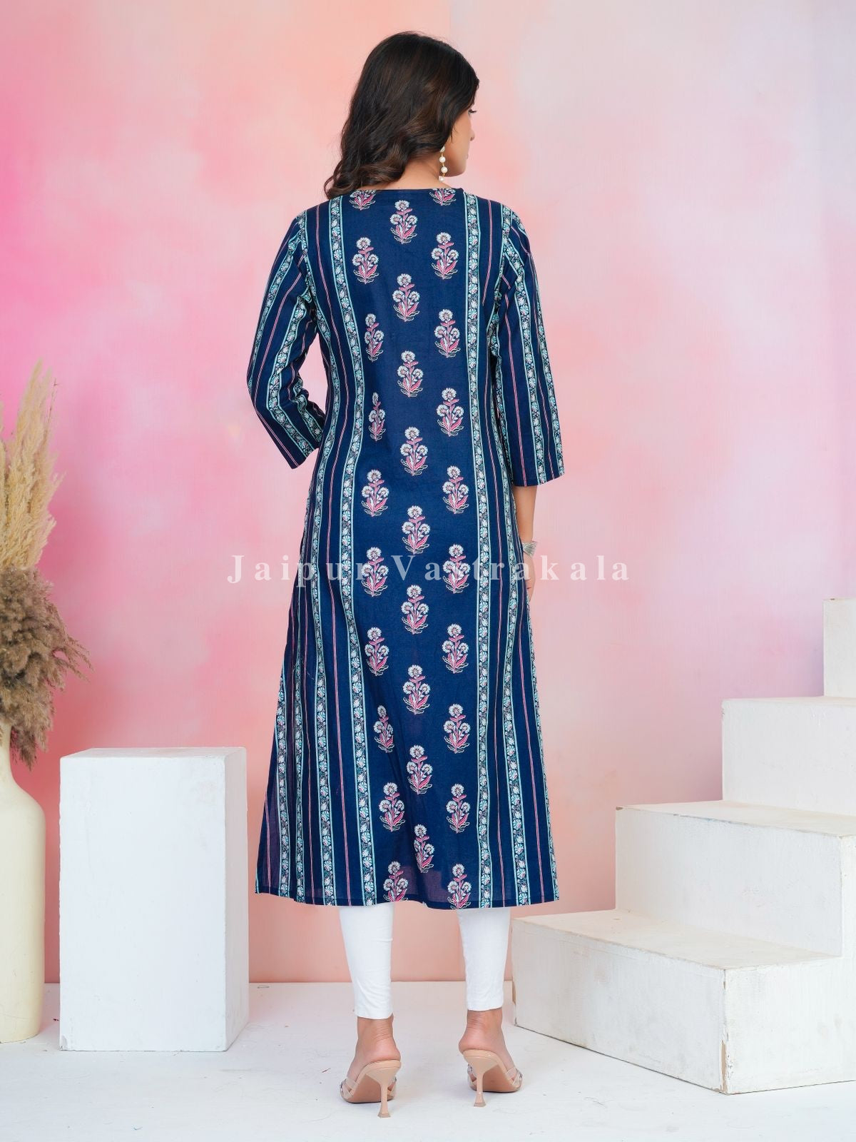 Blue Boota Bahaar Cotton Kurti