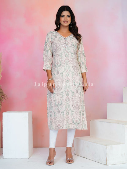Ivory Mughal Cotton Kurti