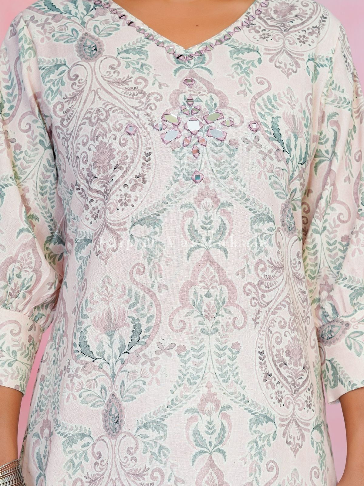 Ivory Mughal Cotton Kurti