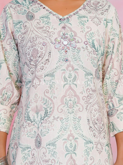 Ivory Mughal Cotton Kurti