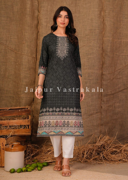 Gray Ethnic Cotton Kurti