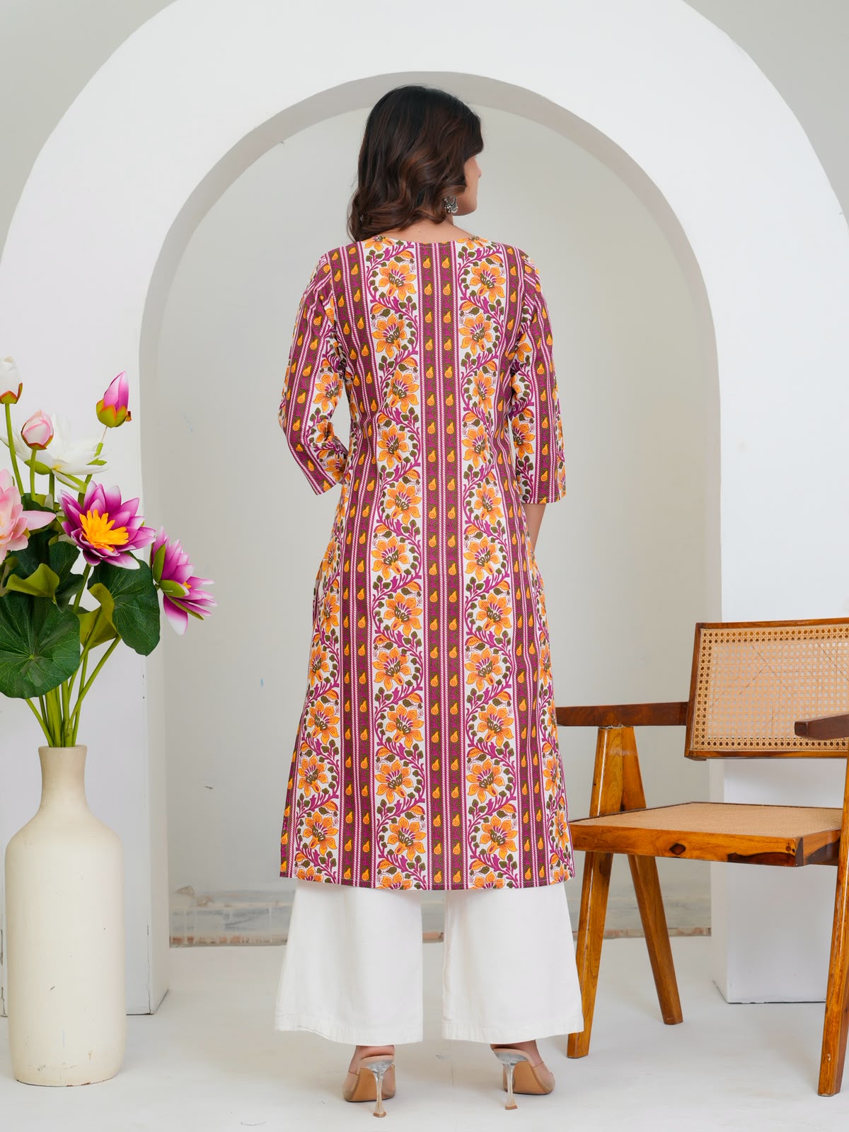 Magenta Veil Cotton Kurti