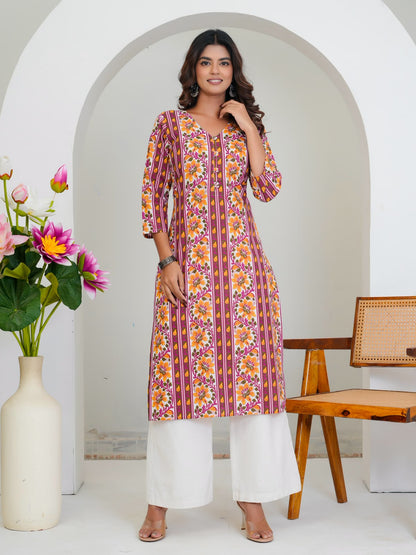 Magenta Veil Cotton Kurti