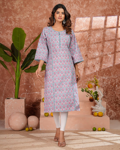 Blue Buds Cotton Pakistani Kurti