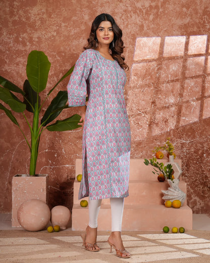 Blue Buds Cotton Pakistani Kurti